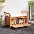 VIDAXL - vidaXL Banc de rangement de jardin avec coussin 91 cm Bois d'acacia - vignette