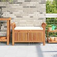 VIDAXL - vidaXL Banc de rangement de jardin avec coussin 91 cm Bois d'acacia - vignette