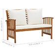 VIDAXL - vidaXL Banc de jardin avec coussins 119 cm Bois solide d'acacia - vignette