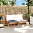VIDAXL - vidaXL Banc de jardin avec coussins 115 cm Bois solide d'acacia - vignette