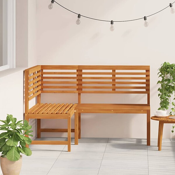VIDAXL - vidaXL Banc d'angle de jardin 140 cm Bois solide d'acacia - large