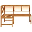 VIDAXL - vidaXL Banc d'angle de jardin 140 cm Bois solide d'acacia - vignette
