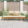 VIDAXL - vidaXL Banc de jardin avec coussins 2-en-1 190 cm Bois solide d'acacia - vignette