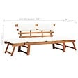 VIDAXL - vidaXL Banc de jardin avec coussins 2-en-1 190 cm Bois solide d'acacia - vignette