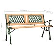 VIDAXL - vidaXL Banc de jardin 122 cm fonte et bois de sapin massif - vignette
