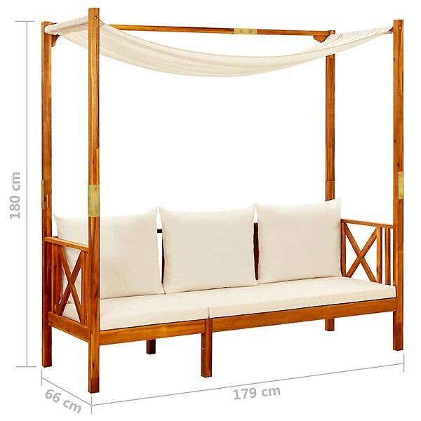 VIDAXL - vidaXL Banc de jardin avec auvent Bois d'acacia solide - large