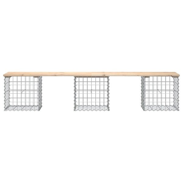 VIDAXL - vidaXL Banc de jardin design de gabion 203x44x42 cm bois massif de pin - large