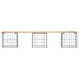 VIDAXL - vidaXL Banc de jardin design de gabion 203x44x42 cm bois massif de pin - vignette