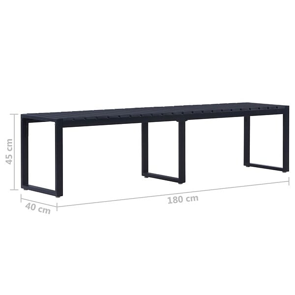 VIDAXL - vidaXL Banc de jardin 180 cm Panneau PS Noir - large