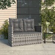 VIDAXL - vidaXL Banc de jardin avec coussins Gris 105 cm Résine tressée - vignette