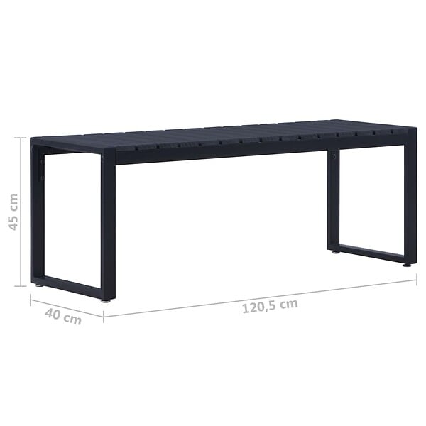 VIDAXL - vidaXL Banc de jardin 120,5 cm Panneau PS Noir - large