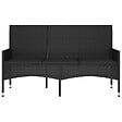 VIDAXL - vidaXL Banc de jardin à 3 places avec coussins Noir Résine tressée - vignette
