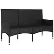 VIDAXL - vidaXL Banc de jardin à 3 places avec coussins Noir Résine tressée - vignette