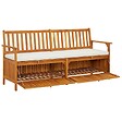 VIDAXL - vidaXL Banc de rangement avec coussin 170 cm Bois d'acacia solide - vignette
