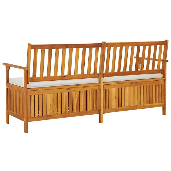 VIDAXL - vidaXL Banc de rangement avec coussin 170 cm Bois d'acacia solide - large