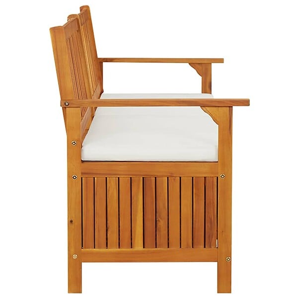 VIDAXL - vidaXL Banc de rangement avec coussin 170 cm Bois d'acacia solide - large