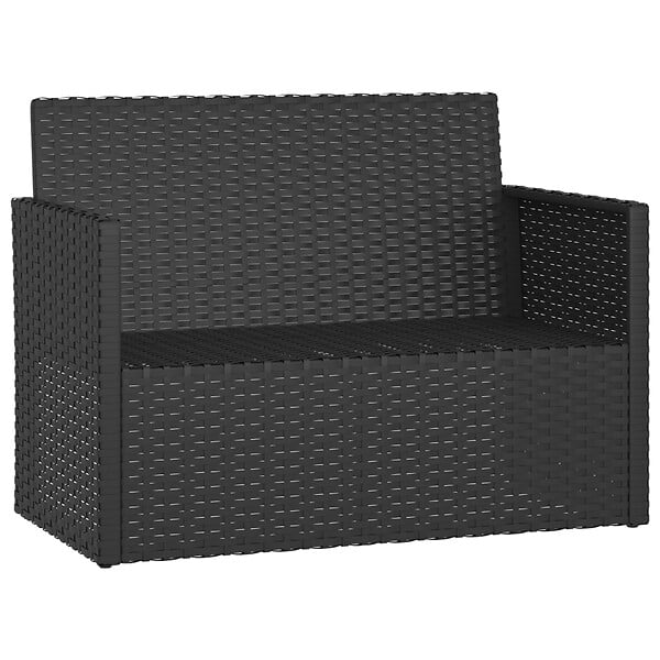 VIDAXL - vidaXL Banc de jardin avec coussins Noir 105 cm Résine tressée - large