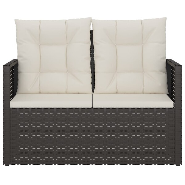 VIDAXL - vidaXL Banc de jardin avec coussins Noir 105 cm Résine tressée - large