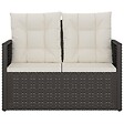 VIDAXL - vidaXL Banc de jardin avec coussins Noir 105 cm Résine tressée - vignette