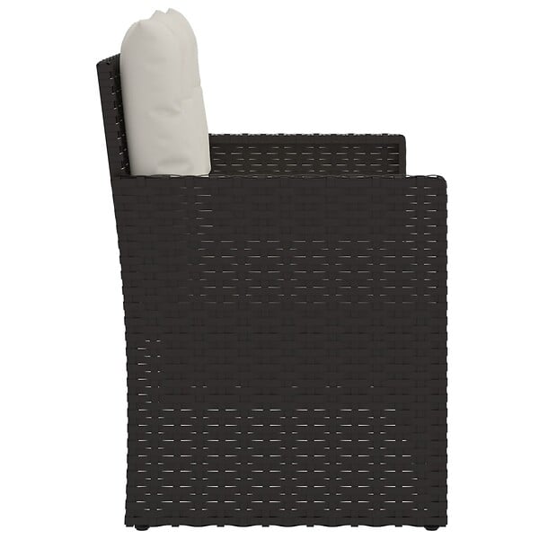 VIDAXL - vidaXL Banc de jardin avec coussins Noir 105 cm Résine tressée - large
