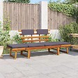 VIDAXL - vidaXL Chaise longue avec coussin 2-en-1 190 cm Bois solide d'acacia - vignette
