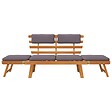 VIDAXL - vidaXL Chaise longue avec coussin 2-en-1 190 cm Bois solide d'acacia - vignette