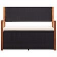 VIDAXL - vidaXL Banc de jardin 115 cm Résine tressée et bois d'acacia Noir - vignette