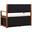 VIDAXL - vidaXL Banc de jardin 115 cm Résine tressée et bois d'acacia Noir - vignette