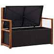 VIDAXL - vidaXL Banc de jardin 115 cm Résine tressée et bois d'acacia Noir - vignette