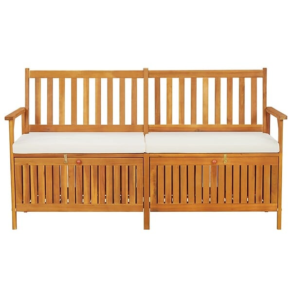 VIDAXL - vidaXL Banc de rangement avec coussin 148 cm Bois d'acacia solide - large