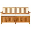 VIDAXL - vidaXL Banc de rangement avec coussin 148 cm Bois d'acacia solide - vignette