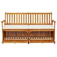 VIDAXL - vidaXL Banc de rangement avec coussin 148 cm Bois d'acacia solide - vignette