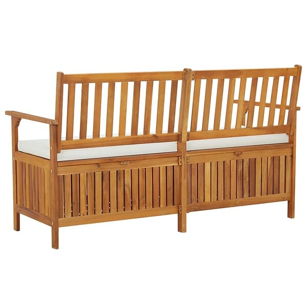 VIDAXL - vidaXL Banc de rangement avec coussin 148 cm Bois d'acacia solide - large