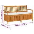 VIDAXL - vidaXL Banc de rangement avec coussin 148 cm Bois d'acacia solide - vignette