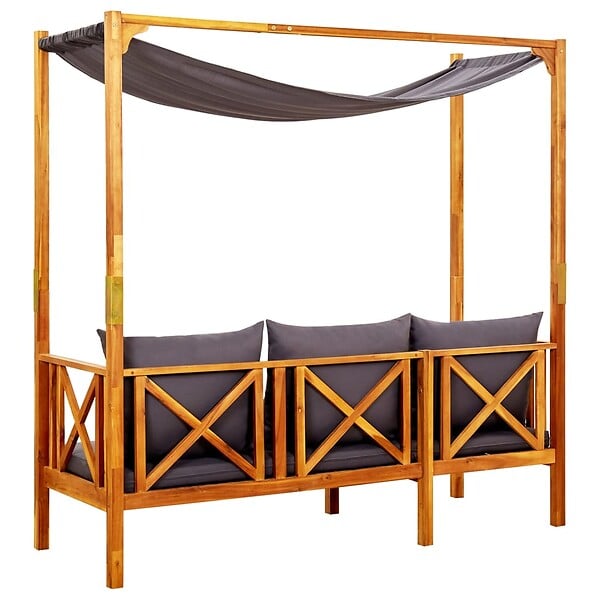 VIDAXL - vidaXL Banc de jardin avec auvent Bois d'acacia solide - large