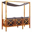 VIDAXL - vidaXL Banc de jardin avec auvent Bois d'acacia solide - vignette
