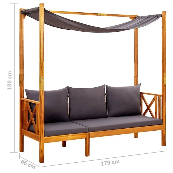 VIDAXL - vidaXL Banc de jardin avec auvent Bois d'acacia solide - large