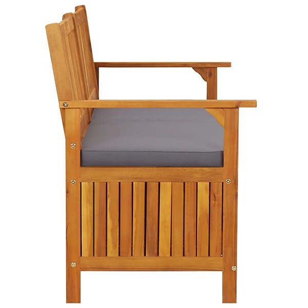 VIDAXL - vidaXL Banc de rangement avec coussin 148 cm Bois d'acacia solide - large