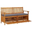 VIDAXL - vidaXL Banc de rangement avec coussin 148 cm Bois d'acacia solide - vignette
