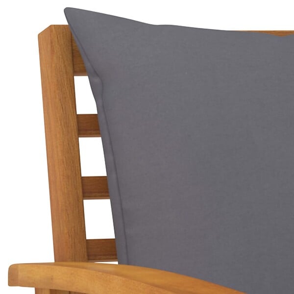 VIDAXL - vidaXL Banc de jardin 120cm et coussin gris foncé Bois solide d'acacia - large