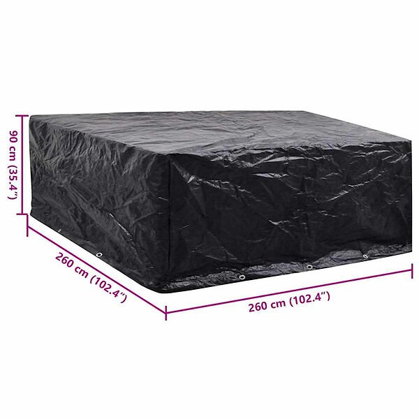 VIDAXL - vidaXL Housse de salon de jardin 10 œillets 260x260x90 cm - large