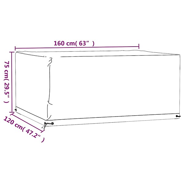 VIDAXL - vidaXL Housses salon de jardin2pcs 8œillets 160x120x75cm rectangulaire - large