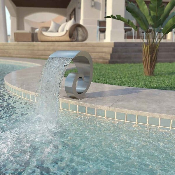 VIDAXL - vidaXL Fontaine d'étang Acier inoxydable 50 x 30 x 53 cm Argenté - large