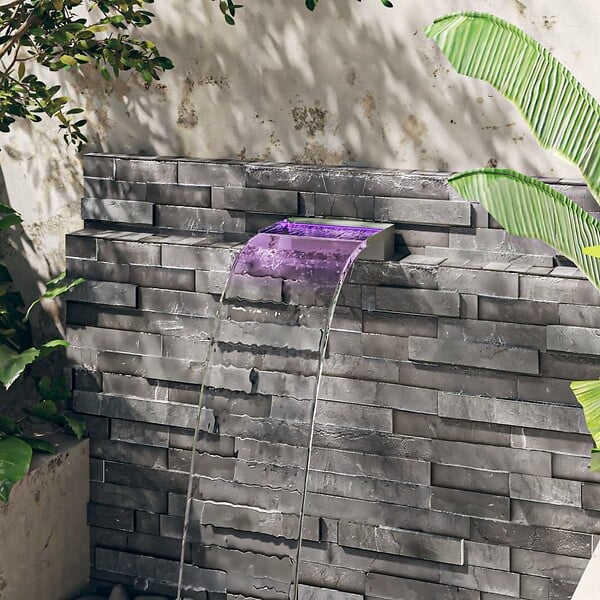 VIDAXL - vidaXL Déversoir pour cascade avec LED RVB Inox 30 cm - large