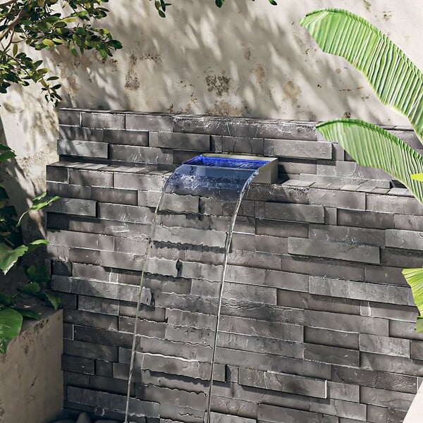 VIDAXL - vidaXL Déversoir pour cascade avec LED RVB Inox 30 cm - large