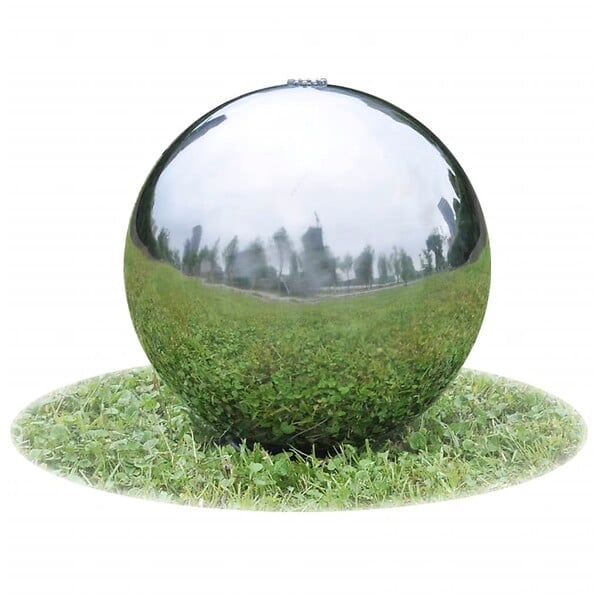 VIDAXL - vidaXL Sphère de fontaine de jardin avec LED Acier inoxydable 20 cm - large