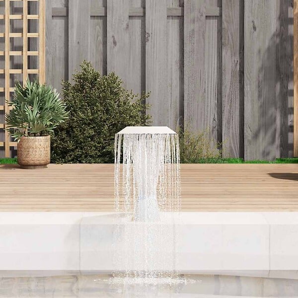 VIDAXL - vidaXL Fontaine d'étang Acier inoxydable 64 x 30 x 52 cm Argenté - large