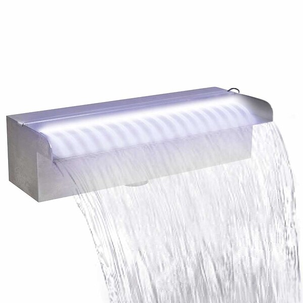 VIDAXL - vidaXL Fontaine rectangulaire de piscine avec LED Inox 30 cm - large