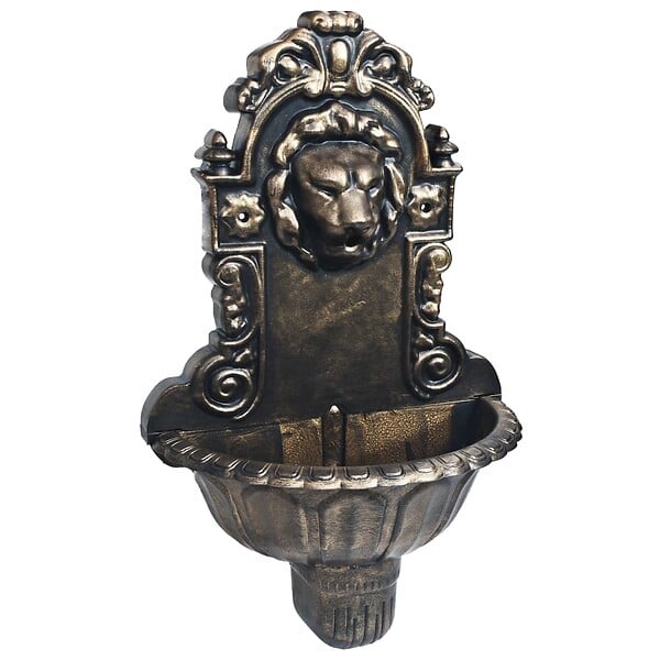 VIDAXL - vidaXL Fontaine murale Design de tête de lion Bronze - large