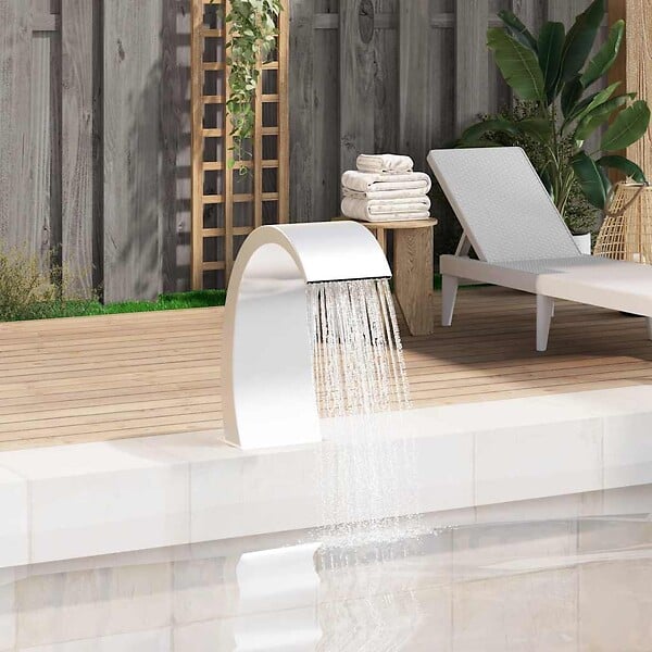VIDAXL - vidaXL Fontaine de piscine 22x60x70 cm acier inoxydable 304 - large